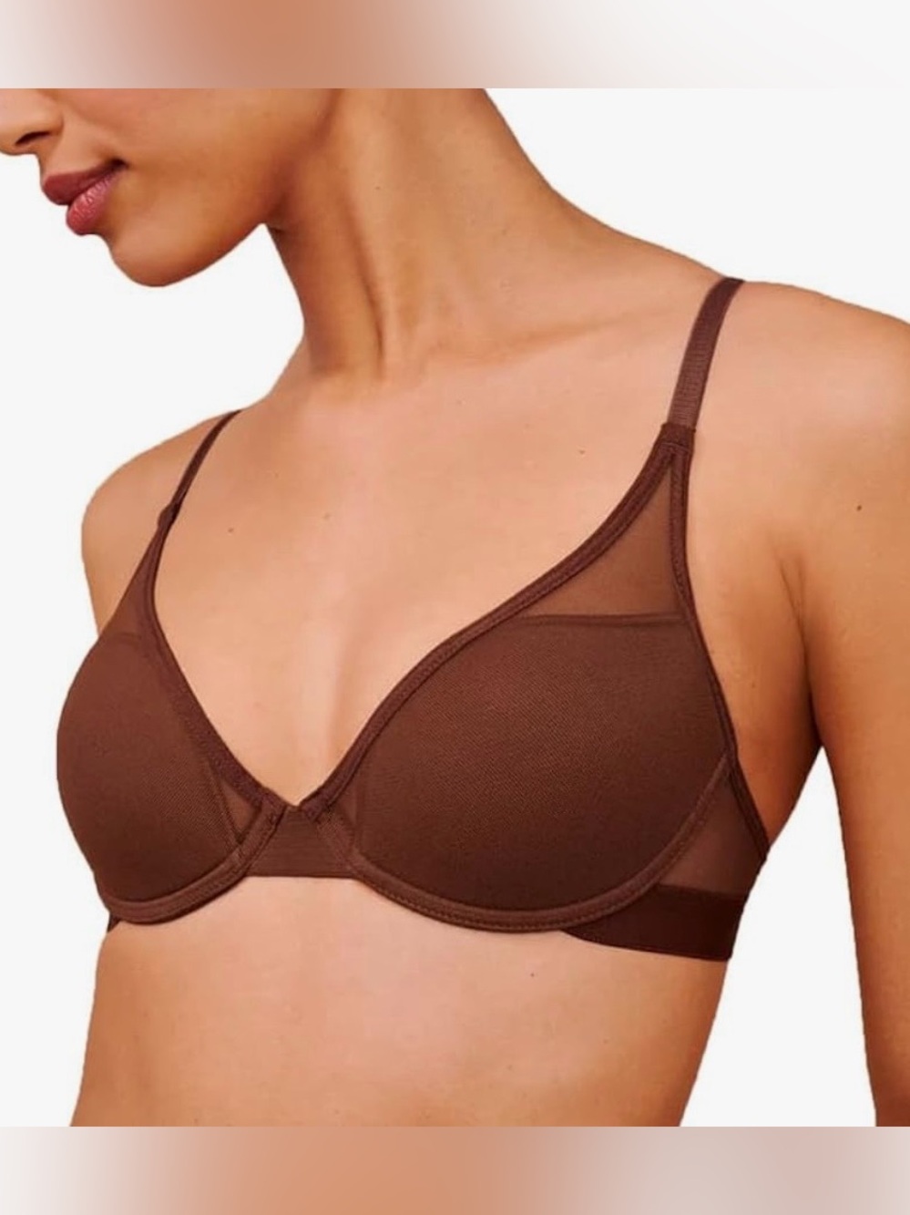 Pepper all you mesh underwire bra cocoa brown